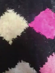 Load and play video in Gallery viewer, narrow boucherouite rug, boucherouite runners, colored Boucherouite, vintage runner carpet | 110cm x 168cm In Stock
