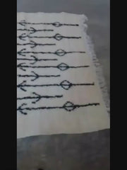 Load and play video in Gallery viewer, luxury wool - Large Rug - Moroccan Rug - Living Room Rug - Berber  Rug - Genuine Lamb Wool - Fluffy High Pile Runner -  Black White Rug -
