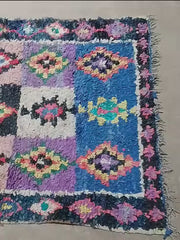 Load and play video in Gallery viewer, Exquisite Fusion: Bespoke Vintage Moroccan Bouchouite Rug with Your Custom Color Palette | 103cm x 260cm In Stock
