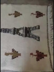 Load and play video in Gallery viewer, Artistic Rugs, Eiffel Tower Design Rug, Moroccan Rug, Living Room Rug, Berber Style Rug, Lamb Wool Black White Rug, Handcrafted Area Rug
