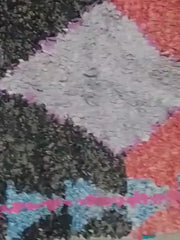 Load and play video in Gallery viewer, Wanderlust Wonder: Unique Berber Vintage Bouchouite Rug - Moroccan Boho Vibes
