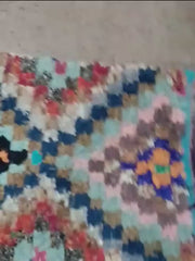 Load and play video in Gallery viewer, Colorful Charm: Vintage Moroccan Bouchouite Rug for a Unique Statement | 126cm x 212cm In Stock
