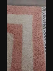 Load and play video in Gallery viewer, Beni Mrirt rug - Home art living room rug - Monochrome Deisgn Interior - Faded Rug - Shaggy Rug - Pink Rug - Geometric Runner - Plain rug
