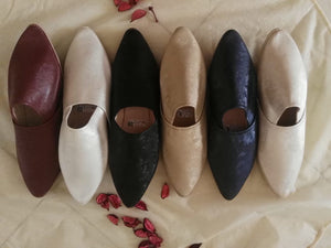 Moroccan Traditional Babouche, Handmade Leather Slippers - AUALIRUG