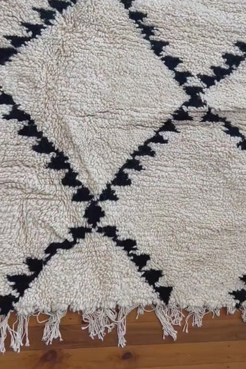 Old Rug - Longue Area Rug - Handmade Rug - soft Rug - Black and white Rug - Authentic Rug - Berber rug - Old rug - Floor rug