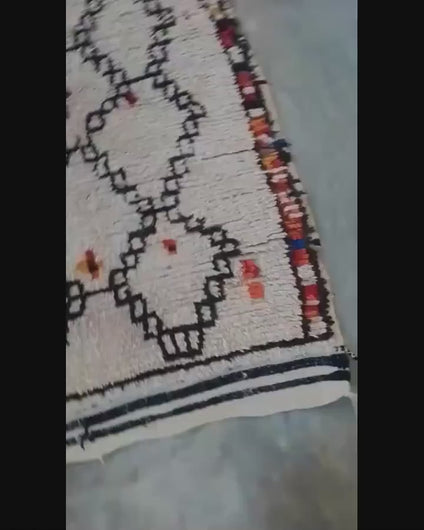 Sheep Wool Rug - Peach Rug - Traditional Rug - tapis berber - Contemporary Rug - Hand Knotted Rug- Black White Custom Rug - Handmade Carpet