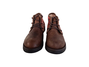 MOROCCAN KILIM BOOTS, Vintage Carpet Leather Boots Boho, Handmade Western Ankle Boots #3 - AUALIRUG