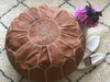 Moroccan Pouf Leather Pouf Ottoman Pouf Moroccan home decor boho moroccan kilim berber pouf ottoman footstool handmade-brown #2