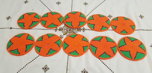 Moroccan Handmade Wool Placemat Set of 10＃12 - AUALIRUG