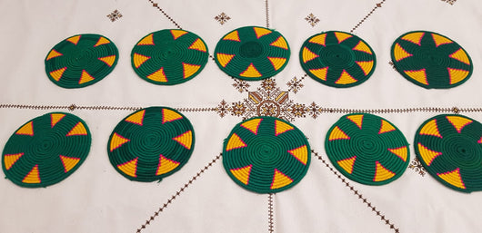 Moroccan Handmade Wool Placemat Set of 10＃11 - AUALIRUG