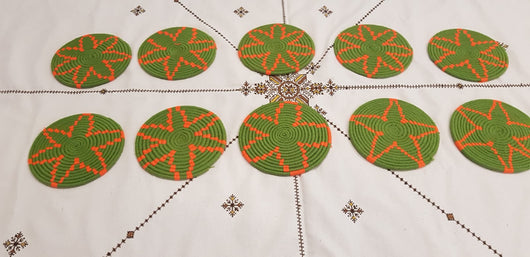 Moroccan Handmade Wool Placemat Set of 10＃19 - AUALIRUG