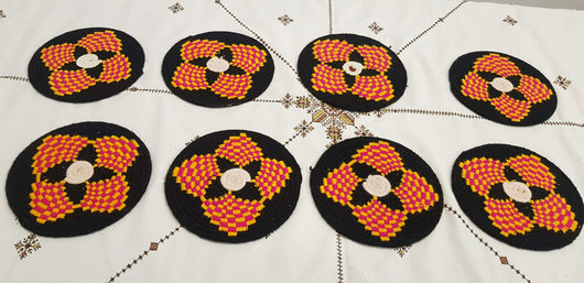 Moroccan Handmade Wool Placemat Set of 8＃31 - AUALIRUG