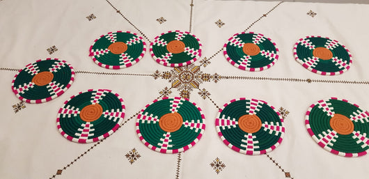 Moroccan Handmade Wool Placemat Set of 9 ＃10 - AUALIRUG