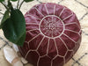 Moroccan Pouf Leather Pouf Ottoman Pouf Moroccan home decor boho moroccan kilim berber pouf ottoman footstool handmade-brown #5