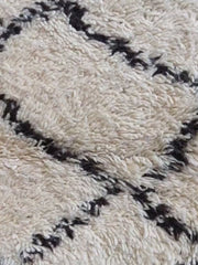 Load and play video in Gallery viewer, Traditional Moroccan rug - Wool Carpet Handmade by Berber Women - Chic Rug - Azilal Berber Rug- Hand Knotted Rug- Black White Custom Rug
