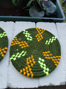 Moroccan Handmade Wool Berber Placemat Set of 10 ＃4