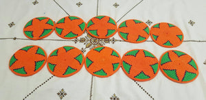 Moroccan Handmade Wool Placemat Set of 10 #  12 - AUALIRUG