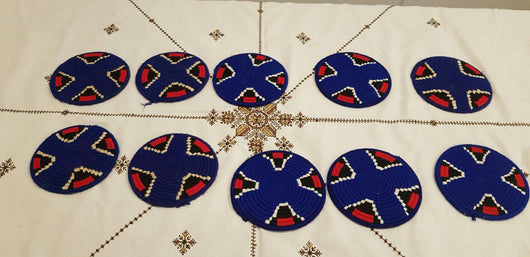 Moroccan Handmade Wool Placemat Set of 10 #  28 - AUALIRUG