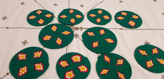 Moroccan Handmade Wool Placemat Set of 10 #  33 - AUALIRUG
