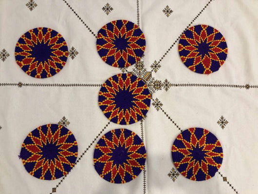Moroccan Handmade Wool Placemat Set of 7 #  35 - AUALIRUG