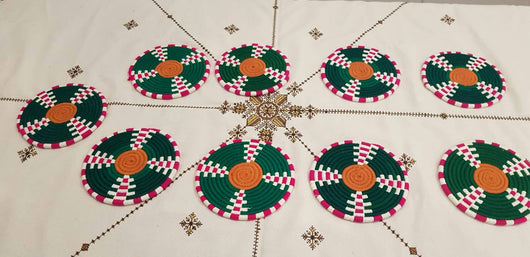 Moroccan Handmade Wool Placemat Set of 9 # 10 - AUALIRUG