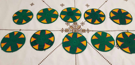 Moroccan Handmade Wool Placemat Set of 10 #  11 - AUALIRUG