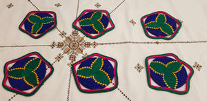 Moroccan Handmade Wool Placemat Set of 6 #  27 - AUALIRUG