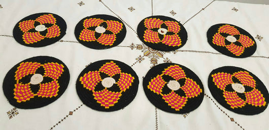 Moroccan Handmade Wool Placemat Set of 8 #  31 - AUALIRUG