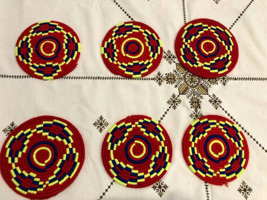 Moroccan Handmade Wool Placemat Set of 6 #  34 - AUALIRUG