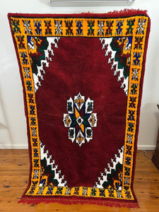 Fluffy Azilal Rug - Old Berber Rug - Hallway Rug - Antique Berber Carpet - Hand Knotted Rug - Solid Rug - Authentic Rug - Colorful Rug