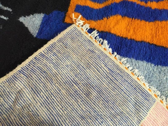 Bayc Rug Bajaad Rug - Moroccan Rug Pink Rug Blue Rug - Amazing Multicolored Rug ...