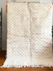 Load image into Gallery viewer, Rug Dots Beni Ourain Style Hand Knotted Morocco, Handmade Dotty Rug, Authentic Moroccan Ivory Berber Carpet, Morocco Area Rug, Polka Rug
