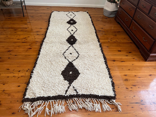 Moroccan Runner Rug - Shag Wool Berber Rug - Peach Rug - Hallway Rug - Custom Hall Runner - Berber Carpet - Berber Runner - Modern Rug