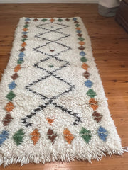 Load image into Gallery viewer, Moroccan Rug for Hallway - Amazing Multicolored Rug - Colorful Runner Rug - Boujad Rug - Morocco Beni Ourain Rug - Shaggy Rug - Chic Rug
