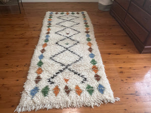 Moroccan Rug for Hallway - Amazing Multicolored Rug - Colorful Runner Rug - Boujad Rug - Morocco Beni Ourain Rug - Shaggy Rug - Chic Rug