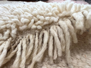 Traditional Moroccan Rug - Moroccan Rug - Black and White Rug - Peach Rug - Wool Carpet - Checkerboard Rug - Pakistani Rug Gift Rug