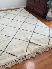 Load image into Gallery viewer, Home Art living Room rug - Carpet Handmade by Berber Women - Rug in Austalia - Bohemian Rug - Hand Knotted Rug - Black White Custom Rug
