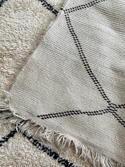 Load image into Gallery viewer, Black and white rug - Hand woven Rug - All Wool Berber Rug - Rugs in Australia - Bajjaad Rug - Hund Woven Rug - Antique berber rug
