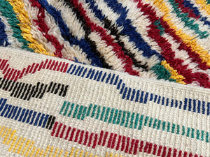 Fluffy Azilal Rug - Moroccan Beni Ourain Rug - Old Berber Rug - Carpet Handmade by Berber Women - Chic Rug - Hand Knotted Rug- Shuggy Rug