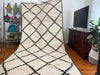 Old Rug - Longue Area Rug - Handmade Rug - soft Rug - Black and white Rug - Authentic Rug - Berber rug - Old rug - Floor rug|  377cm X 190cm In Stock