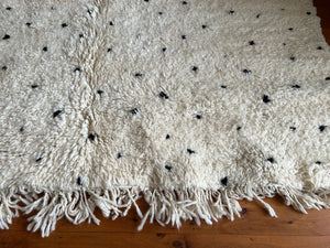 Beni Ourain Style Full Wool Rug - Moroccan Rug - Black Dot Berber Carpet - Handmade Rug - Decorative Rug - Traditional Moroccan Rug