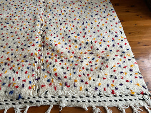 Polka Dot Rug - Custom Rug - Area Rug - Moroccan Rug - Bedroom Rug - Contemporary Art - Hand Knotted Rug - Genuine Lamb Wool - Trendy Rug