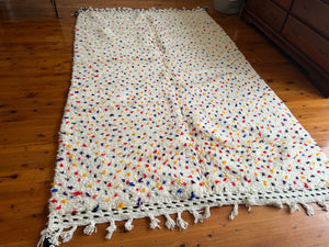 Polka Dot Rug - Custom Rug - Area Rug - Moroccan Rug - Bedroom Rug - Contemporary Art - Hand Knotted Rug - Genuine Lamb Wool - Trendy Rug