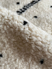 Load image into Gallery viewer, Moroccan Rug Hand Knotted - Beni Ourain Rug - All Wool Berber Rug - Custom Rug - Handmade Rug - White &amp; Black Area Rug - Genuine Lamb Wool
