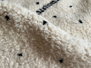 Moroccan Rug Hand Knotted - Beni Ourain Rug - All Wool Berber Rug - Custom Rug - Handmade Rug - White & Black Area Rug - Genuine Lamb Wool