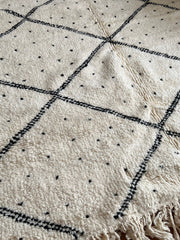 Load image into Gallery viewer, Moroccan Rug Hand Knotted - Beni Ourain Rug - All Wool Berber Rug - Custom Rug - Handmade Rug - White &amp; Black Area Rug - Genuine Lamb Wool
