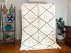 Beni Ourain Rug - Authentic Moroccan Carpet - Custom Beni Ourain Rug - Berber Rug - Large Moroccan Rug - White& Black Rug - Shaggy Rug| 220cm x 150cm In Stock