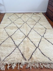 Load image into Gallery viewer, Decorative Rug - Black and White Rug - Wool Rug Handmade by Berber Women - Modern Rug - Home Art Living Room Rug - Authentic Rug - Chic Rug
