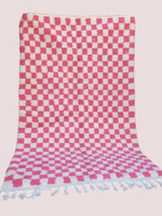 Load image into Gallery viewer, Bohemian Checkered Rug - Handmade Carpet Moroccan - Hallway Area Rug  - Shaggy Carpet - Checkerboard Runner - Wool Rug - Berber Rug

