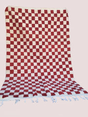 Load image into Gallery viewer, Bohemian Checkered Rug - Handmade Carpet Moroccan - Hallway Area Rug  - Shaggy Carpet - Checkerboard Runner - Wool Rug - Berber Rug
